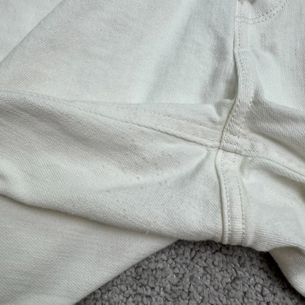 Levi's 51710 Cropped Denim Jeans Womens 6 Winter White Embroidered Star Sample